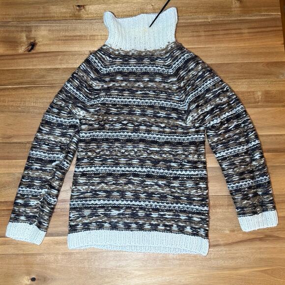 Vintage 70s Icelandic wool turtleneck sweater small brown Neutral Scandi - Picture 8 of 16